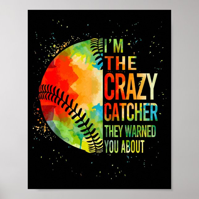 Póster Softball-shirt Crazy Catcher Funny Youth Teen Girl (Frente)