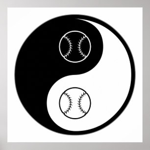 Póster Softball Yin Yang