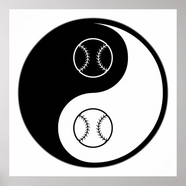 Póster Softball Yin Yang (Frente)