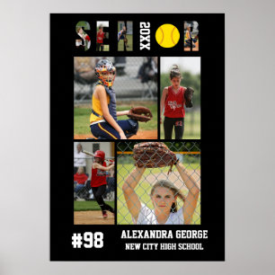 Póster Softbol Noche de Veteranos Graduación Jugadora