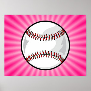Póster Softbol rosa