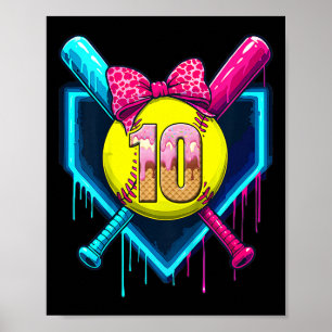 Póster Softll 10 Años De Edad Helado Goteo Cumpleaños 10