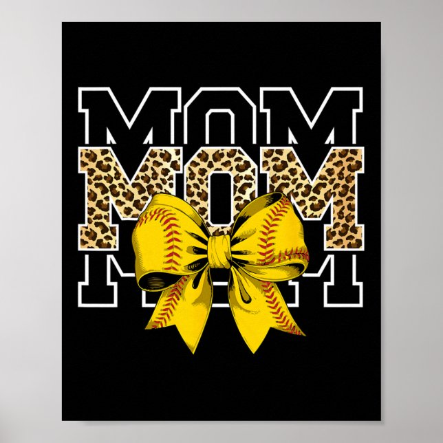 Póster Softll Bow Women For Softll Leopard Mom Mothers Da (Frente)