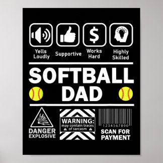 Póster Softll Dad Funny Contents Of Sports Father 