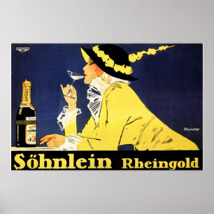 Póster SOHNLEIN RHEINGOLD Champagne alemán de Fritz Rumpf