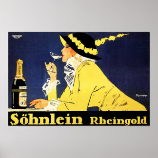 Póster SOHNLEIN RHEINGOLD Champagne alemán de Fritz Rumpf