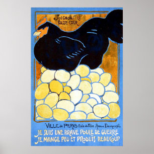 Póster Soignons la basse-cour ~ francés vintage WW1.