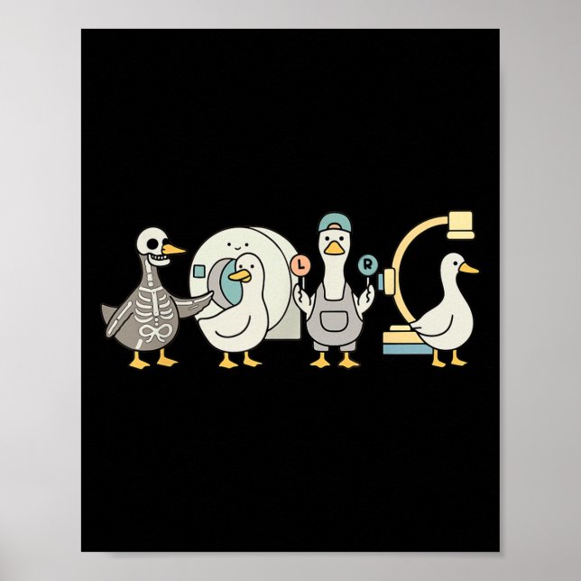 Póster Soky Radiology Shirt, Xray Tech Skeleton Goose (Frente)