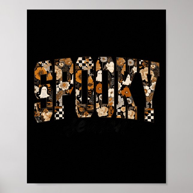 Póster Soky Season Floral Ghost Halloween Fall Vibes Soky (Frente)