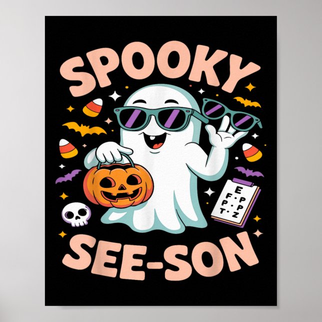 Póster Soky See Son Optometry Funny Ghost Halloween Costu (Frente)