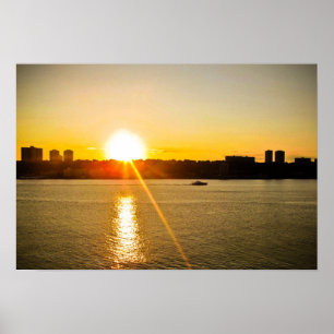PÓSTER SOL AMARILLO SOBRE EL RÍO HUDSON
