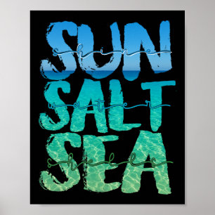Póster Sol Arena Mar Sal Playa Crucero Barco Verano Vacac