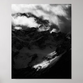 Póster Sol brillando en la majestuosa montaña