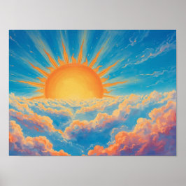 Póster Sol brillante y nubes pesadas