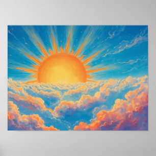 Póster Sol brillante y nubes pesadas