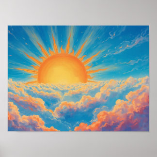 Póster Sol brillante y nubes pesadas