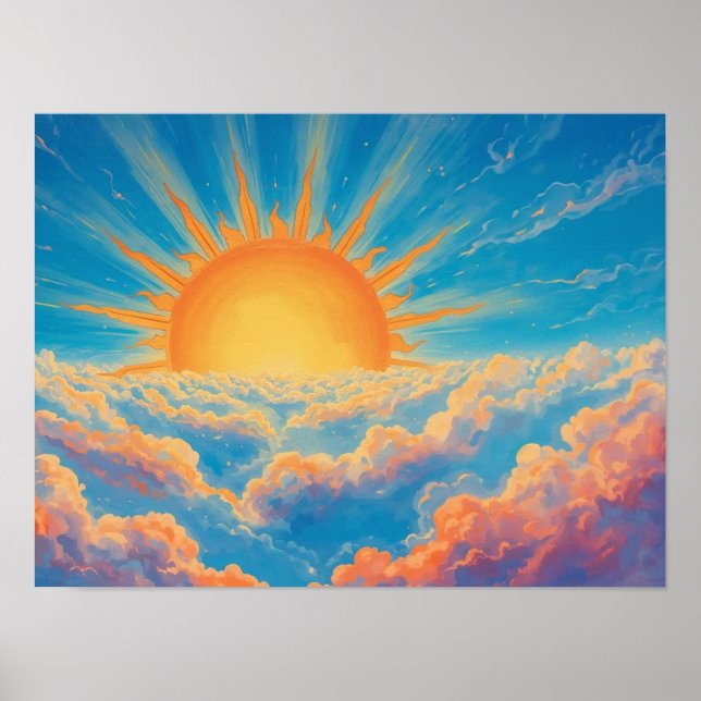 Póster Sol brillante y nubes pesadas (Frente)