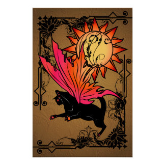 Póster Sol de gato cósmico