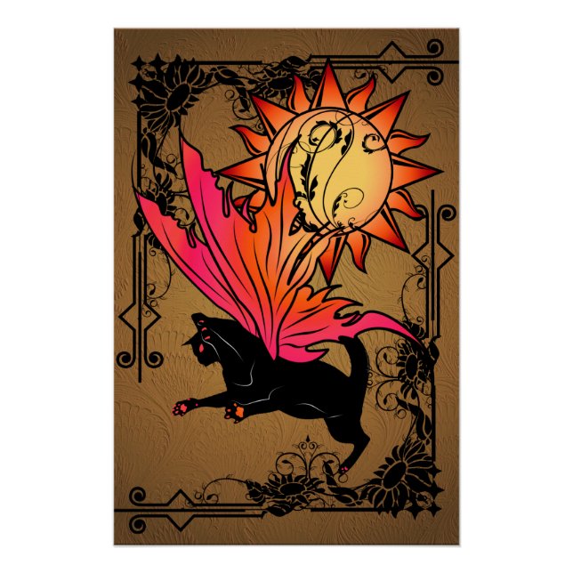 Póster Sol de gato cósmico (Anverso)