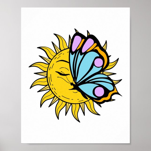 Póster Sol de mariposa celeste (Frente)