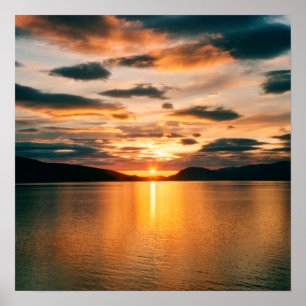 Póster Sol de medianoche, norte de Noruega