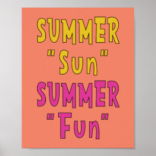 Póster Sol de verano Diversión de verano 