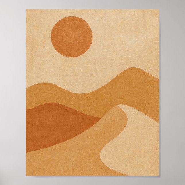 Póster Sol del desierto minimalista (Frente)