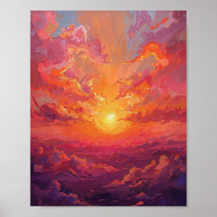 Póster Sol distante con nubes que nadan