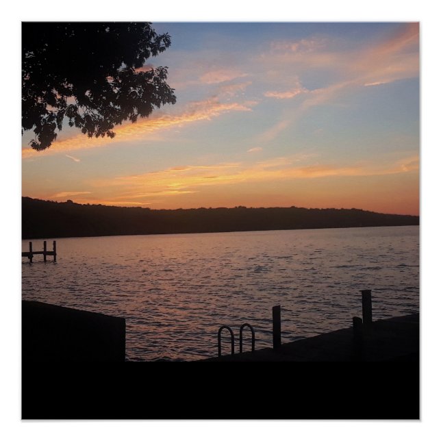 PÓSTER SOL EN EL LAGO DE CAYUGA (Anverso)