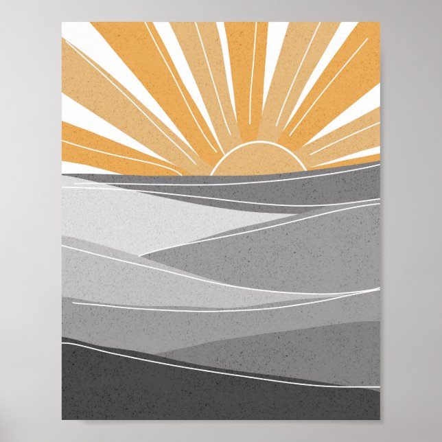 Póster Sol en tonos grises (Frente)