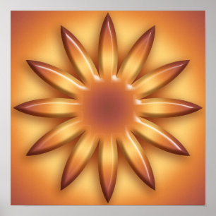 Póster Sol étnico. Elemento de gradiente geométrico.