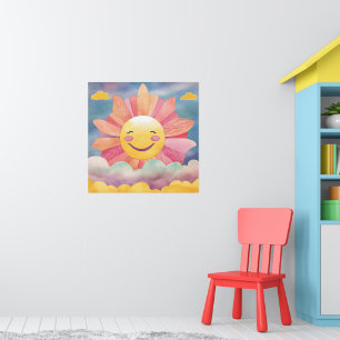 Póster Sol feliz y brillante en Poster de guardería de nu