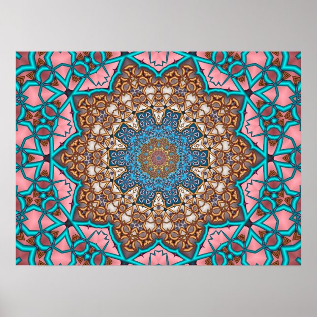 Póster Sol floral Mandala (Frente)