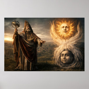Póster Sol, Luna, Hermes Trismegistus Astrología