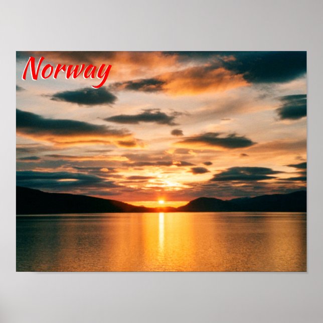 Póster Sol nocturno, Noruega septentrional (Frente)