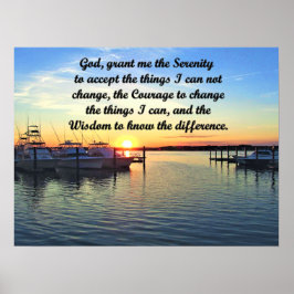 PÓSTER SOL ORIGINAL EN EL LAGO SERENITY PRAYER