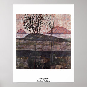 Póster Sol poniente de Egon Schiele