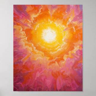Póster Sol radiante alrededor de nubes giratorias