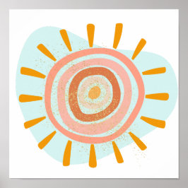 Póster Sol retro,