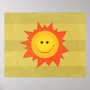 Póster Sol sonriente feliz