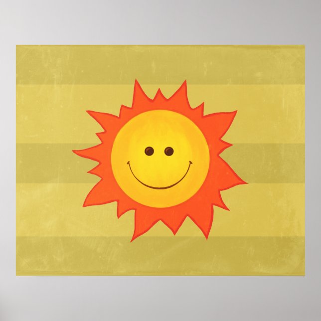 Póster Sol sonriente feliz (Frente)