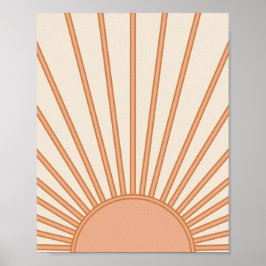 Póster Sol Sunrise Earth Tones Terracotta Retro Sunshine