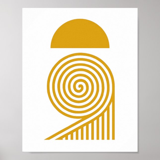 Póster Sol y espiral dorada (Frente)