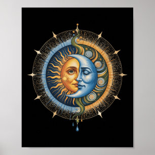Póster Sol y luna Celestial Boho Mystical Hippie 90s _3