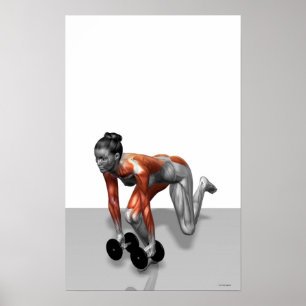 Póster Sola pierna Deadlift 2 de la pesa de gimnasia