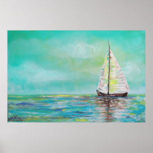 Póster Solamente en el poster del mar