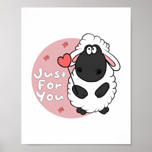 Póster Solamente por ti Kawaii, la oveja graciosa tiene e