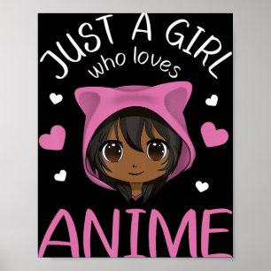 Póster Solamente un chica que ama a los Chicas anime afro