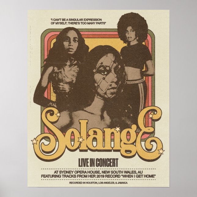 Póster Solange en vivo en Nueva Gales del Sur, Au Poster (Frente)