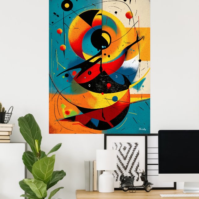 Póster Solar Mechanica – Mid-Century Geometric Dynamics (Oficina en casa)